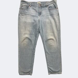 Eileen Fisher Jeans Womens 14 Light Wash Blue Stretch Organic Cotton Denim Pants